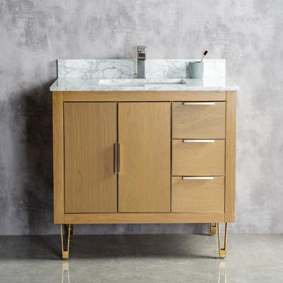 China Homedee Modern Light Oak Waterproof Bathroom Vanity Furniture for sale