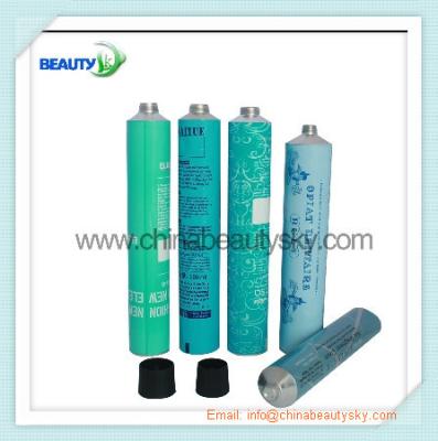 China Empty  aluminum Collapsible tubes for hair dying cream packing  blue color printing for sale