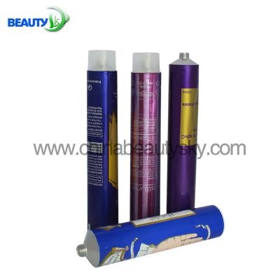 China HS code 761210 Printed soft  empty aluminum tubes with different screw nozzle for sale