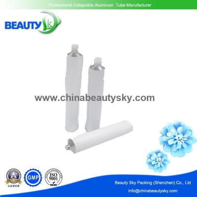 China Collapsible Aluminium Tube  with White enamel surface on M7 M9 M11 screw with standard white caps for sale