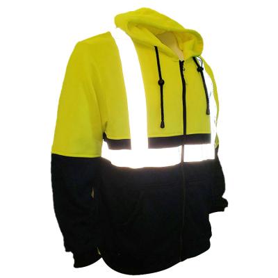 China Warm Fleece Factory Hood Jacket With Polyester Sewing Safety Reflective Jackets For Men for sale