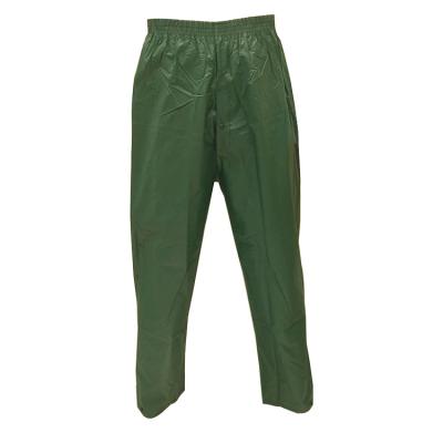 China Hot Selling Waterproof Elastic Windproof PVC Trousers Army Green Rain Pants With Smart Snap for sale