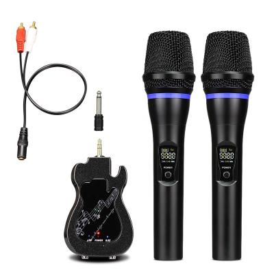 China Handheld Microphone Rechargeable Wireless Handheld Microphone Set With Receiver Mixer Microphone Professional Wireless System for sale