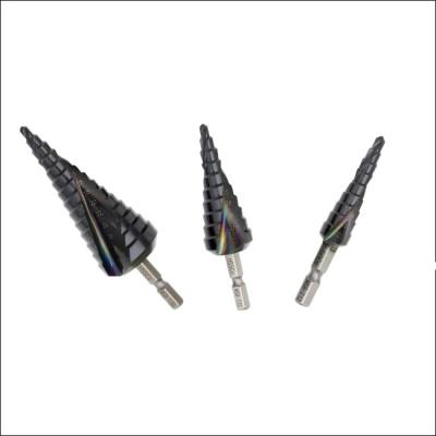 China Metal Drilling Step Steel Drill Bit Set Leg Step Twist Drill Hexagonal 4241 High Speed ​​Material Drill Bit for sale