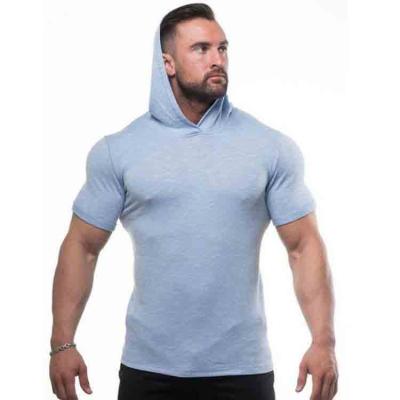 China Qufan Gym Fitness Short White Anti-pilling Men's Sleeveless Hoodies Wholesale for sale