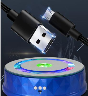 China 23cm Led 7Colorful 360 Degree Rotation Electric 360 Degree Rotation Turntable Display Stand Jewelry Display Rac for sale