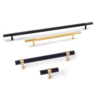 China Wholesale 80mm Modern Gold HJY Profile Hardware Black Aluminum Sideboard Furniture Pull Handle for sale