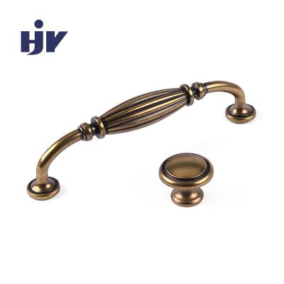 China European Classic Elegant Classic Pull Handle Zinc Alloy Bronze Villa Archaize Outdoor Wood Furniture Glass Sliding Door Steel Door Handles for sale