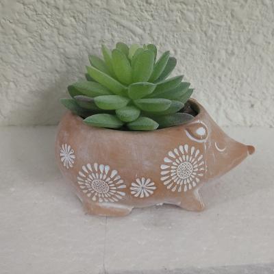 China Modern Decorative Cement Made Hedgehog Pots Planter Flower Pot Concrete For Plant Potted Flower Planting Containers for sale