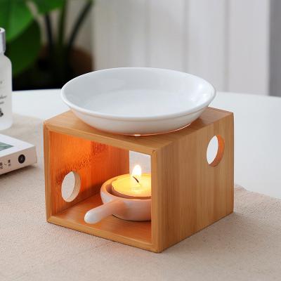 China AROMATIC Essential Oil Home Wood Burner Gift Decor Yoga Spa Yoga Melting Wax Burner Scented Burner with Tealight Candle Holder for sale