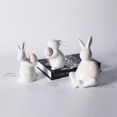 China China Easter Decoration Lowest Price White Porcelain Ceramic Rabbit for sale