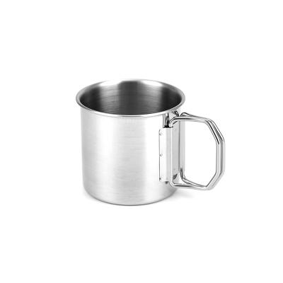 China Sustainable Folding Handle Stainless Steel Mugs Camping Mug Easy To Hang And Portable for sale