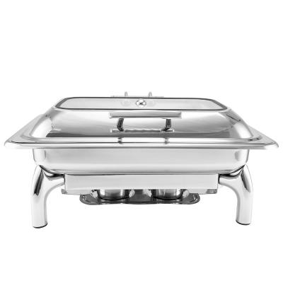 China Hotel Restaurant Stainless Steel Chafing Dish Buffet Perspective Food Warmer Serving Dish Wholesale Home for sale