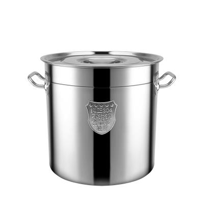 China Sustainable Large 304 Stainless Steel Soup Bucket Stock Straight Shaped Pot With Deep Capping Basket For Restaurant And Hotel Cooking for sale