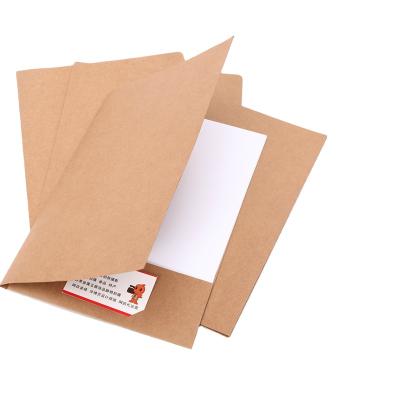 China With classic thick pocket and card slot kraft paper file folder with pocket and business card slot for sale