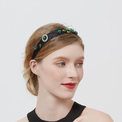 China Crystal Baroque Headband Fashion Rhinestone Headband Knot Turban Headbands For Women Girls for sale