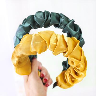 China Wholesale-Korean Wide Headband Folded Lady Hair Accessories Women's Headband Women's Hairband Winter Style Edge Cloth Hairband for sale