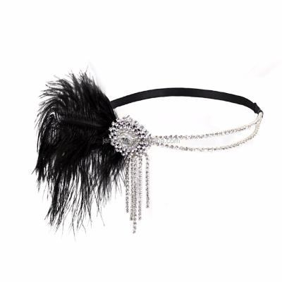 China Vintage 20s Great Gatsby Flapper 1920s Gatsby Headpiece Feather Headband Gatsby Hair Accessories For Party Prom for sale