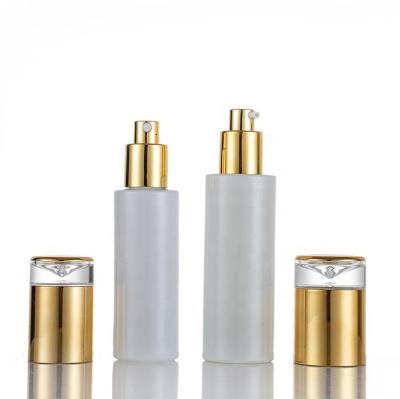 China 20 30 40 50 60 80 100 120ml Cosmetic Luxury Cosmetic Skin Care Set Clear White Packaging Spray Lotion Glass Bottle for sale