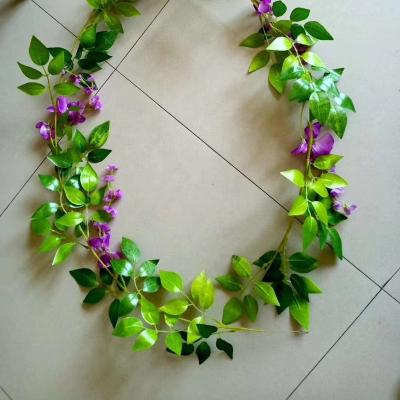 China Factory Wholesale Eco-friendly Artificial Ivy Garland Bushy Silk Vine Garland Artificial Flower for sale