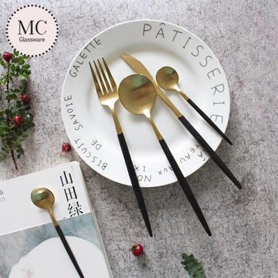 China Wholesale Disposable 304 Stainless Steel Fine Bone China Black Dinnerware For Wedding for sale