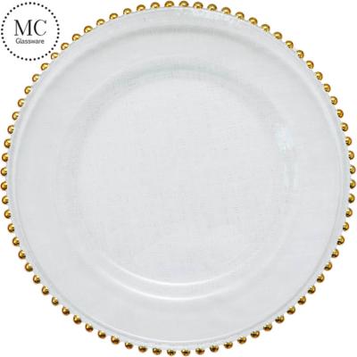 China Wholesale Event Party Glass Charger Plates Dinners, Catering & Weddings Luxury Wedding, Round, 13