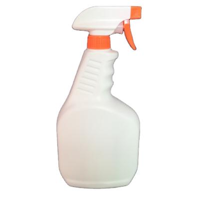 China Packaging 750ml 24oz HDPE liquid plastic white trigger spray chemcal bottle for cleaning for sale