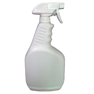 China 32oz 1000ML Liquid Packaging HDPE Shape Chemical Spray Flat Household Cleaning Plastic Bottle for sale