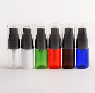 China Household Products 10ml PET Plastic Colorful Cosmetic Toner Lotion Pump Spray Bottle for sale