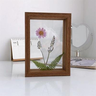 China High Quality Environment-Friendly Floating Acrylic DIY Glass MDF Photo Transparent Black Wooden Picture Frame for sale