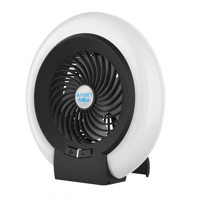 China 2021 china factory design 2-in-1 3 in 1 LED camping fan lighting multi-function electric fan lighting tent lamp USB portable hanging fan light for sale