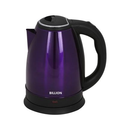 China 360 Degree Stainless Steel 1.8L 2.0L Low Rotation Portable Electric Kettle Purple Color Wide Caliber Water Kettle for sale