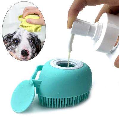 China Large Stocked Bathroom Puppy Dog Cat Bath Massage Brush Soft Safety Silicone Pet Accessories For Dogs Cats Tools for sale