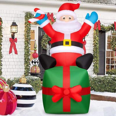 China Outdoor Holiday Decoration Custom 8ft Christmas Santa Claus Outdoor Inflatable Decoration For The Yard Holiday Waterproof Party for sale