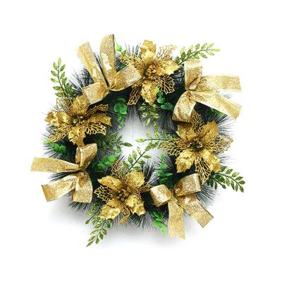 China Indoor Lifelike Artificial Christmas Wreath PVC Decoration PVC Floral Green Garlands for sale