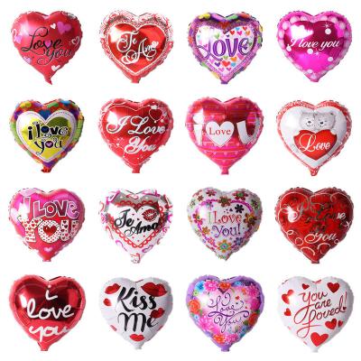 China Advertising Toy High Quality foil balloons helium balloon party i love you 18 inch foil balloons heart-shaped wedding party decoration for sale