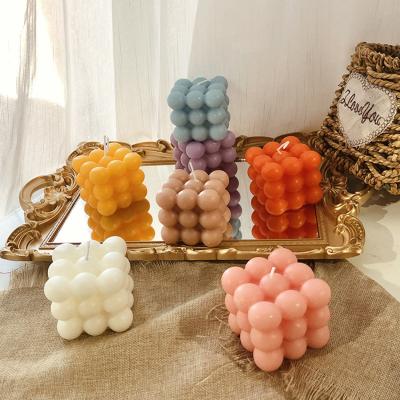 China INS Luxury Style Rubik's Cube/Candels Geometric Aromatherapy Candle Home Fragrance Shape Decoration Soy Wax Bubble Candle for sale