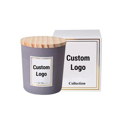 China Luxury Private Label Vessel Pots De Bougies For Glass Candle Making Candle Container With Lids And Wooden Box for sale