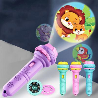 China Various Projection Flashlight Patterns Projection Flashlight Projector Toy Light Luminous Animal Ocean Bedtime Toy Early Education Cognitive Dinosaur for sale