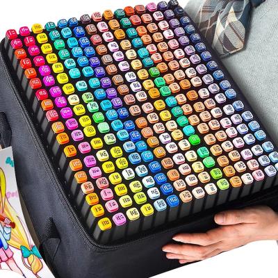 China Art Draing Painting Hot Selling 60/80/168/204/262 Colors Dual Tip Art Drawing Markers, Permanent Marker Pen Alcohol Set with Shoulder Bag for sale