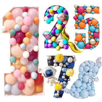 China Party Decoration Kt Board Cutout DIY Number 0 To 9 Balloon Filler Box Mosaic Marquee Balloon Frame Wedding Decorations Party Backdrop for sale