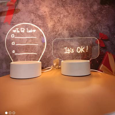 China Simplicity Modern Erasable Illuminated Message Board Diy Cultural Gifts Small Neat Red Creative Handmade 3d Night Ins Creative Cute Light for sale