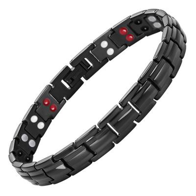 China CLASSIC Double Line 4 in 1 Bio Health Energy Titanium Magnetic Bangle Bracelet for Man for sale