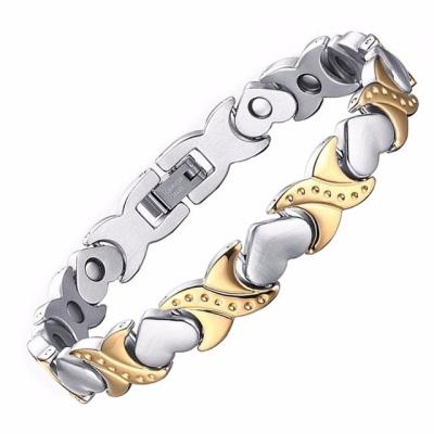 China CLASSIC 316 L Stainless Steel Metal Design Love Form 4 In 1 Energy Bracelet For Couples for sale