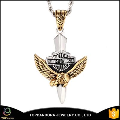 China New Fashion Unique Sword Necklace Wholesale Hot Selling Stainless Steel Eagle Shape Pendant for sale