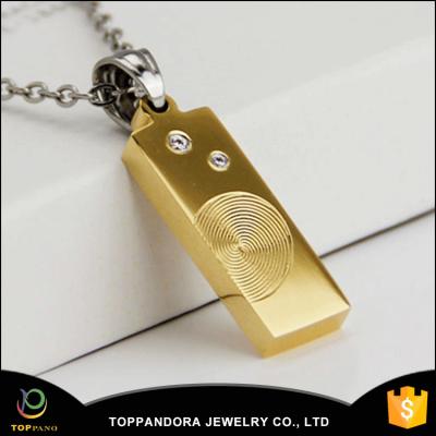 China Fashion Design Stainless Steel Necklace Golden Pendant Anniversary For Men for sale