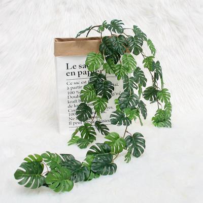 China Artificial Flower Green Wall Is For Wedding Outdoor Artificial Plastic Green Fence 80cm Simulated Leaves Plant 55 Types Plants Tortoise Leaf Rattan Leaf Vine for sale