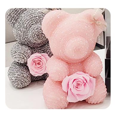 China Japan and South Korea style luxury pink Crystal Teddy Rhinestone Diamond Rose Bear birthday gift with gift box for sale