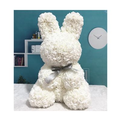 China Japan and South Korea style 45*30*30cm Easter Bunny Artificial Soap Flower Decor women flower Rose Rabbit Bunny for sale