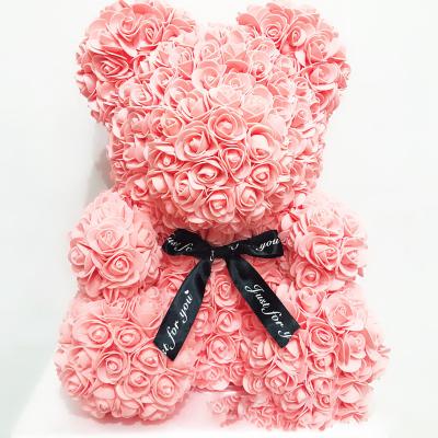 China Japan and South Korea Style 40*30*30cm Rose Teddy Bear Rose Flower Artificial Decoration Christmas Gift for Woman Rose Bear Flower for sale